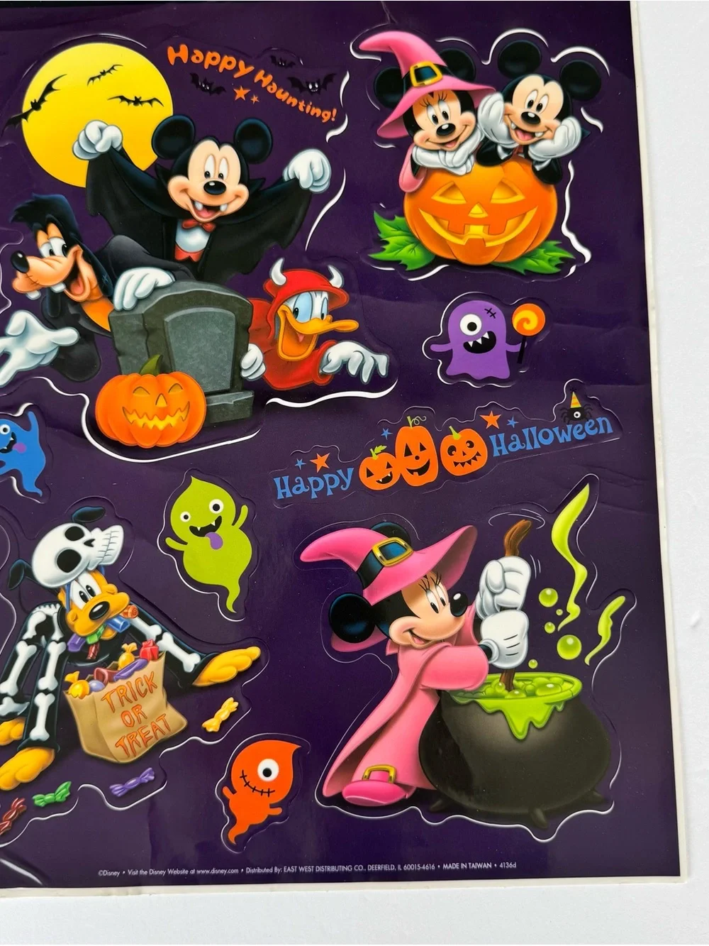 Vintage Disney Halloween Mickey Halloween Window Clings made in Taiwan